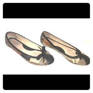 Coach Patchwork Ballet Flats, Brown/Tan/Gold